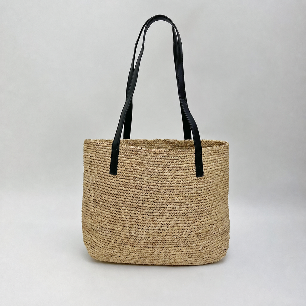 Willow Minimalist Raffia Shoulder Bag - Tiger Canada handwoven raffia bag