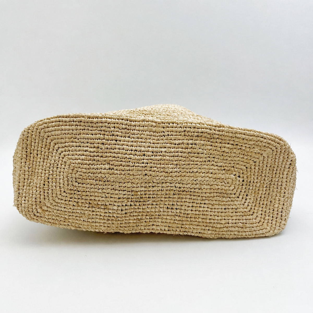 Marlowe Large Crochet Resort Tote — interior and construction detail of Tiger Canada handwoven raffia bag
