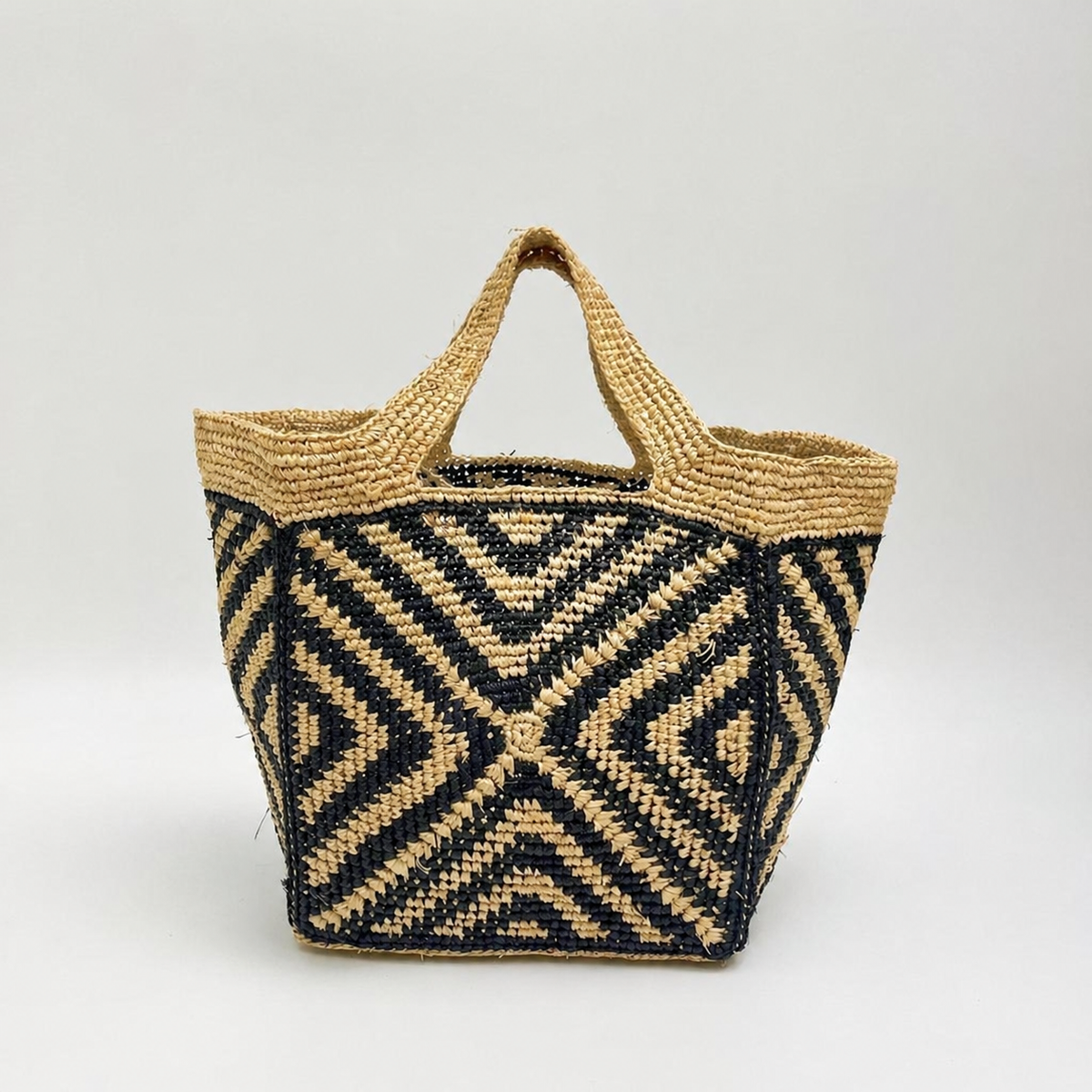 Solana Colorblock Raffia Tote - Tiger Canada handwoven raffia bag