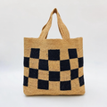 Checkmate Raffia Tote - Tiger Canada handwoven raffia bag