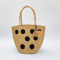 Pippa Polka-Dot Raffia Tote - Tiger Canada handwoven raffia bag
