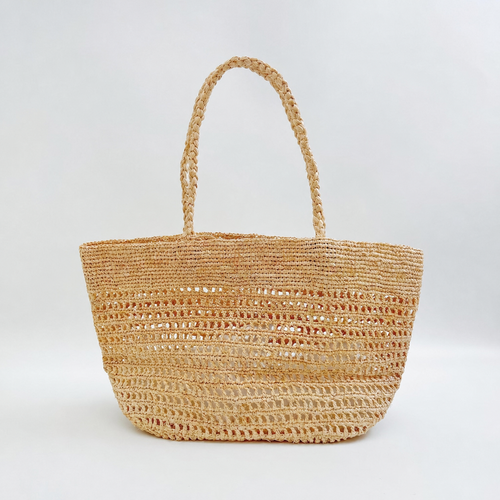 Airlight Hollow Raffia Tote - Tiger Canada handwoven raffia bag