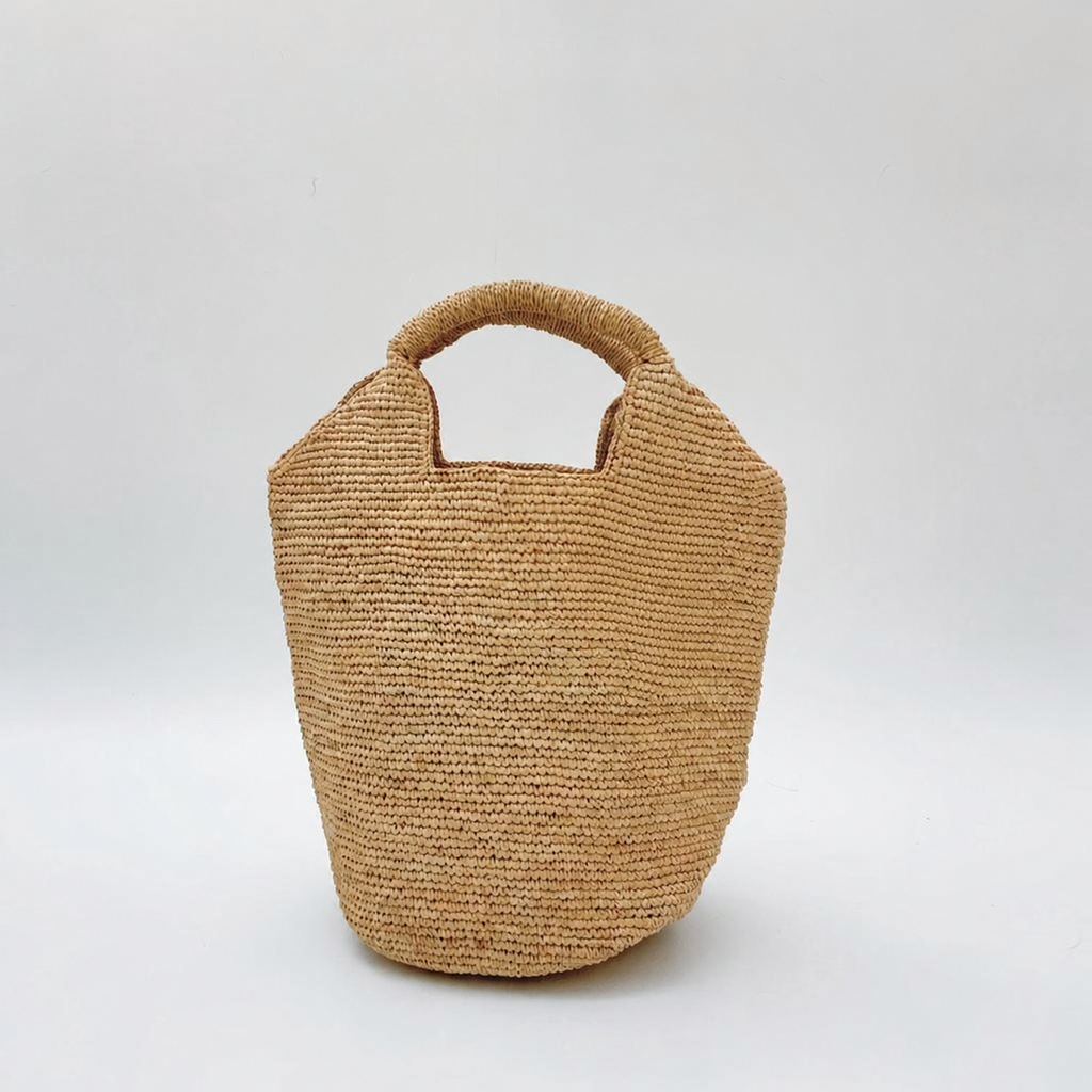 Elara Raffia Shoulder Tote - Tiger Canada handwoven raffia bag