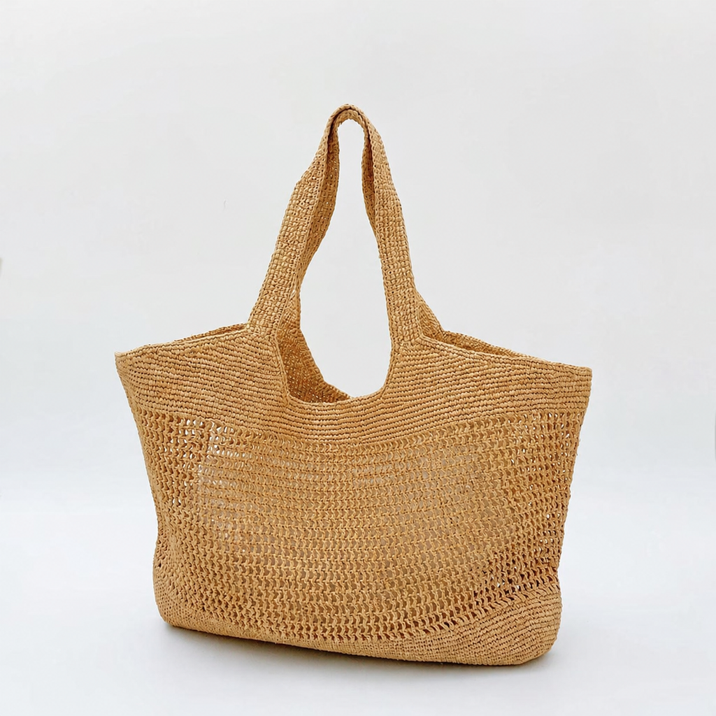 Riviera Boho Raffia Tote - Tiger Canada handwoven raffia bag