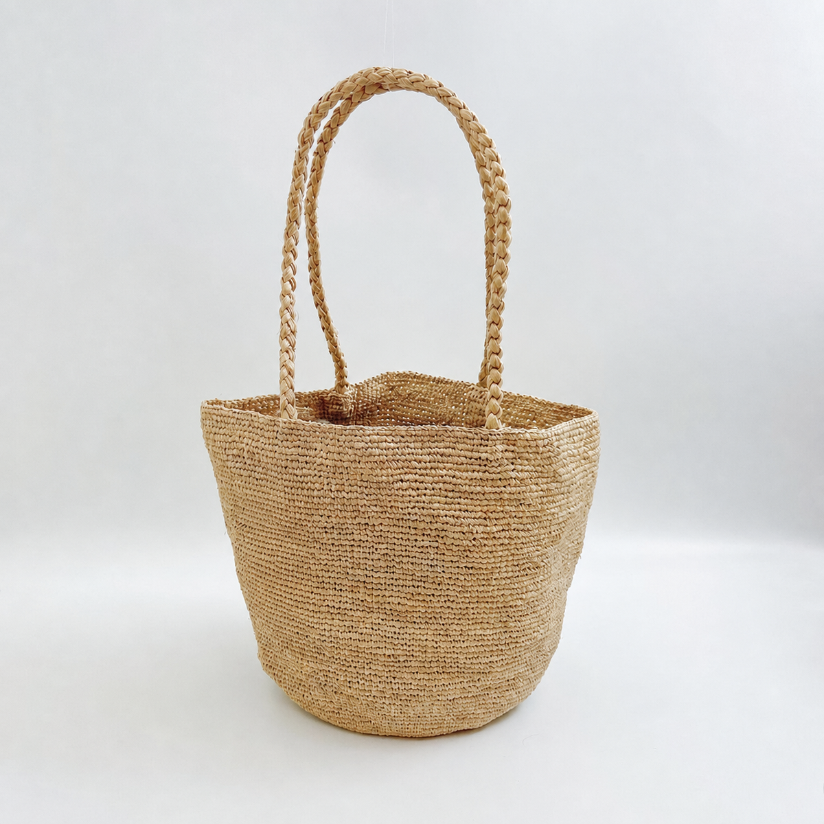 Moira Minimalist Raffia Bucket Bag - Tiger Canada handwoven raffia bag