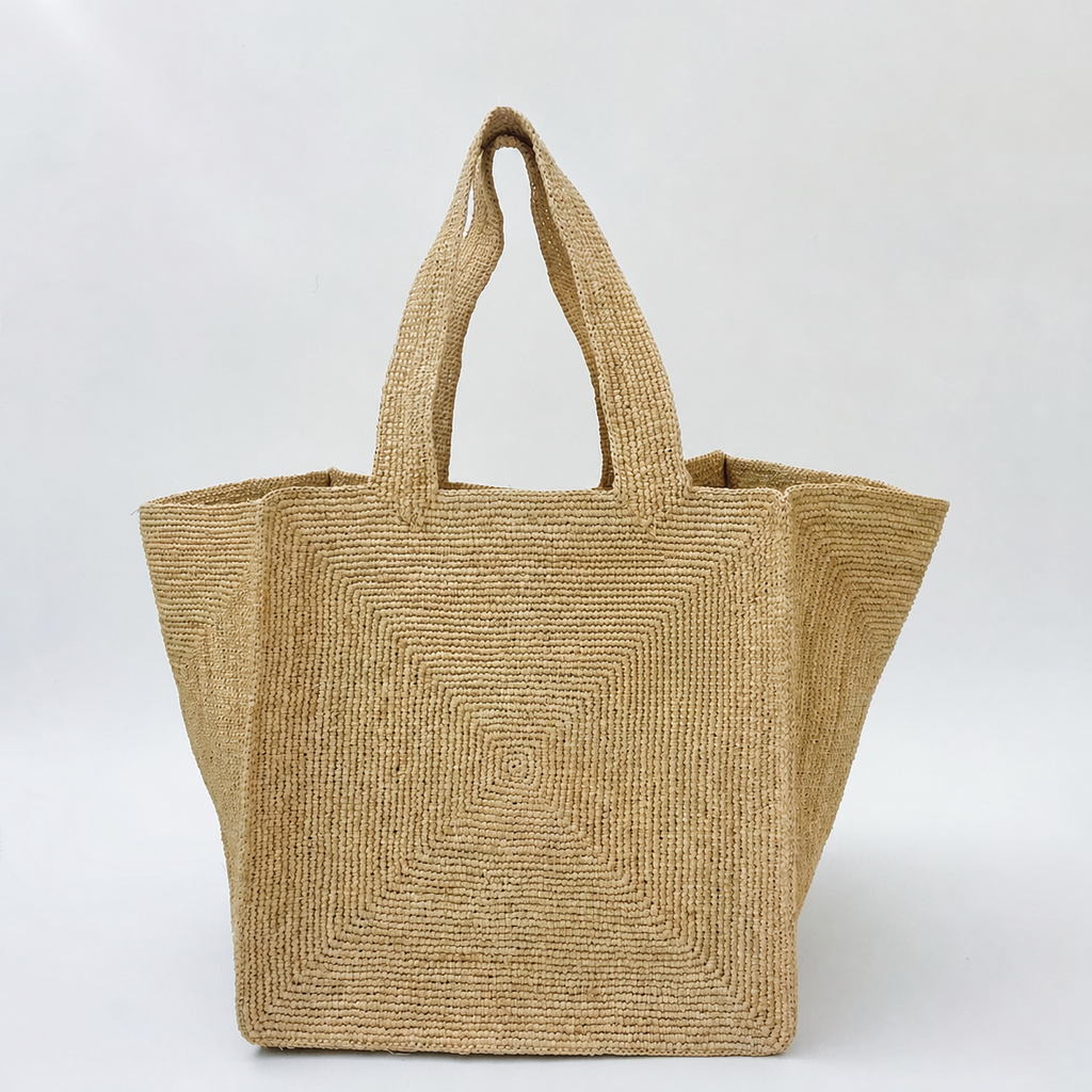 Meadow Minimalist Raffia Tote - Tiger Canada handwoven raffia bag