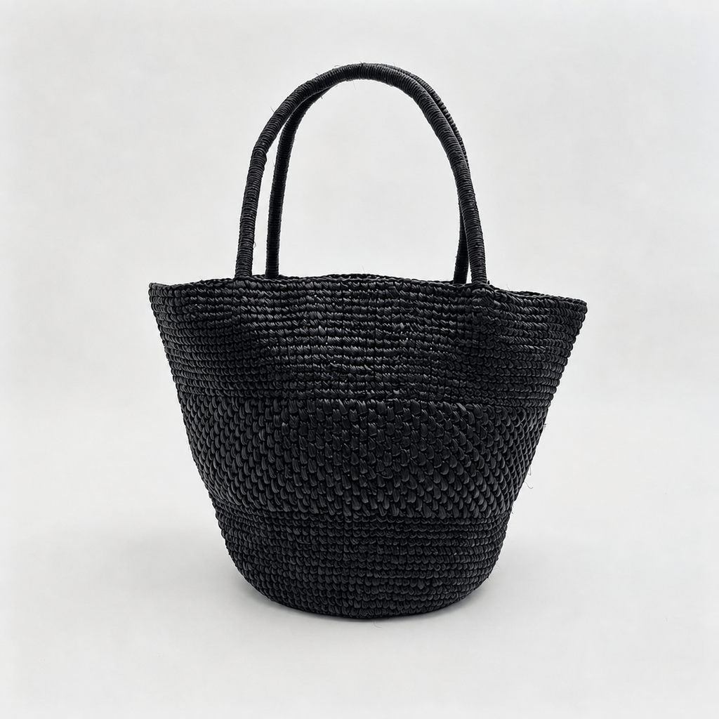 Luna Slouchy Crochet Raffia Tote - Tiger Canada handwoven raffia bag