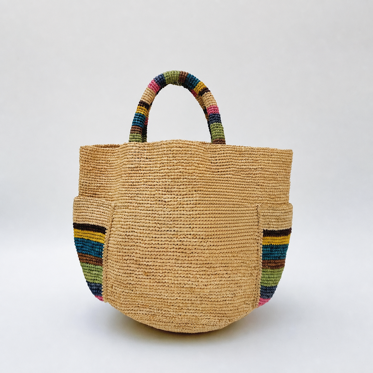 Prism Colorblock Raffia Tote - Tiger Canada handwoven raffia bag