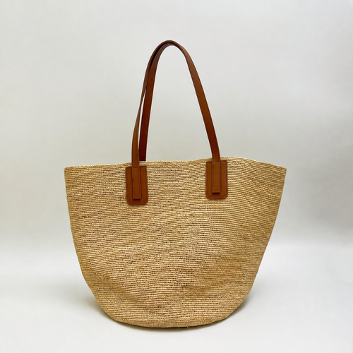 Atlas Large Commuter Raffia Tote - Tiger Canada handwoven raffia bag
